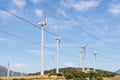 Powerlines and windmills Los Llanos windfarm MÃÂ¡laga Spain