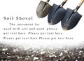 Powerpoint background soil shovel and soil