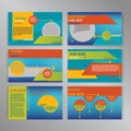 Powerpoint slides presentation templates set. Can be used in creative flyer and style info banner, trendy strategy mockups