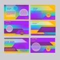 Powerpoint slides presentation templates set. Can be used in creative flyer and style info banner, trendy strategy mockups