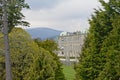 Powerscourt castle and Great sugar loaf mountain, Enneskery Royalty Free Stock Photo