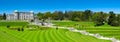 Powerscourt Estate in Ireland, amazing sunny weather, green grass