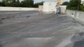 Powerwashing commercial PVC flat roof Royalty Free Stock Photo