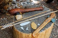 Powhatan tools near Jamestown Virginia Royalty Free Stock Photo