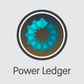 POWR - Power Ledger. The Icon of Money or Market Emblem.