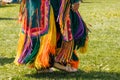 Powwow. Native Americans dressed in full Regalia. Close-up details of Regalia Royalty Free Stock Photo