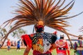 Powwow. Native Americans dressed in full regalia. Details of regalia close up. Chumash Day Powwow