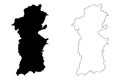 Powys map vector