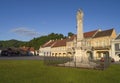 Pozega,Croatia-May 28, 2017:Monument to plague on main square