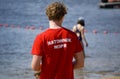 Poznan, Poland - 13 August 2023: Lifeguard on a beach