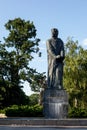 Statue of Adam Mickiewicz, Polish poet, dramatist, and essayist at Adam Mickiewicz Statue in center of Poznan city, Poland