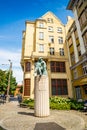 Poznan, Poland - August 09, 2021. Statue of Klemens Janicki - Pomnik Janickiego