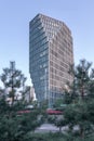 Poznan, Poland - Baltic high-rise office block in sunset scenery.