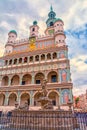 Poznan, Poland 2018-09-22, Beautiful Poznan colorful old city, colorful houses, monumental, historic building and fountain, old ma Royalty Free Stock Photo