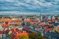 Poznan, Poland 2018-09-22, Beautiful Poznan colorful old city, colorful houses, monumental, historic building and fountain, old ma Royalty Free Stock Photo