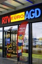 Poznan, Poland - December 2022: Euro RTV AGD shop logo sign