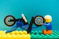 Lego man and motorbike