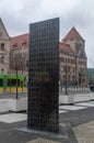 Monument to Polish cryptologists whose breaking of Germany\'s Enigma machine ciphers. View on