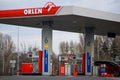 Poznan, Poland, January 2023: Sign of polish petrol company Orlen