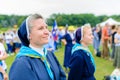 Poznan, POLAND - JULY 24, 2016: pilgrims praying, dancing and singing during Days In Dioceses just before The World Youth Day in