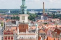 Poznan, Poland - June 28, 2016: Town hall, old and modern buildings in polish city Poznan Royalty Free Stock Photo