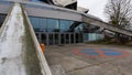 Poznan,Poland - 19 March 2023: old arena hall, closed for renovation, building structure from the prl Royalty Free Stock Photo