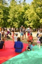 POZNAN, POLAND - May 27, 2018: Child practicing judo at a event