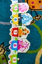 POZNAN, POLAND - May 29, 2020: Child train puzzle on a floor