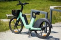 Poznan, Poland - May 2023: Electric Bolt bike for rent