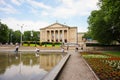 POZNAN, POLAND - May 30, 2018: Grand Theater building an park Royalty Free Stock Photo