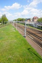 Train rails in the city