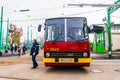 Man next to bus