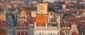 Poznan, Poland - October 12, 2018: Town hall, old and modern buildings in polish city Poznan Royalty Free Stock Photo