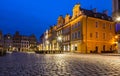 Poznan / Poland - Old town by night, cityscape and colorful lights of the Market Square Stary Rynek Royalty Free Stock Photo