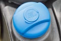 Poznan, Poland - September 20, 2019: Adblue tank cap in truck or other industrial machine. Environmental protection Royalty Free Stock Photo