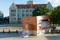 Poznan, POLAND - September 06, 2016: Encryption Container - temporary pavilion which looks like Enigma machine