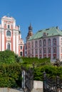 View of the historic Saint Stanislaus Parish Church and City Hall in the Old Town city center of Poznan Royalty Free Stock Photo