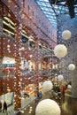 Poznan / Poland - snow flakes - christmas decoration in a shopping center Old Brewery. Royalty Free Stock Photo