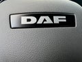 Poznan, Poland 01.03.2023: Steering wheel of a DAF XF truck