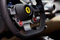 Poznan, Poland - 04.06.2017: Steering wheel and interior Ferrari 812 Superfast