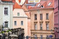 Poznan / Poland  -  A street in the old town and the colorful buildings beneath the royal castle. Royalty Free Stock Photo