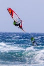 Windsurfing on Gran Canaria. Royalty Free Stock Photo