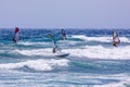 Windsurfing on Gran Canaria. Royalty Free Stock Photo