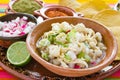 Pozole Mexican corn soup, Traditional food in Mexico made with corn grains