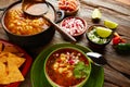 Pozole with mote big corn stew from Mexico Royalty Free Stock Photo