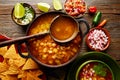 Pozole with mote big corn stew from Mexico Royalty Free Stock Photo