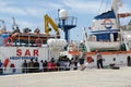 Mediterranea Italian rescue ship in Pozzallo with 92 migrants