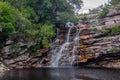 PoÃÂ§o do Diabo Waterfall in Mucugezinho River - Chapada Diamantina, Bahia, Brazil Royalty Free Stock Photo