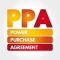 PPA - Power Purchase Agreement acronym, concept background Royalty Free Stock Photo