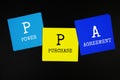 PPA - Power Purchase Agreement acronym text on sticky note on black background Royalty Free Stock Photo